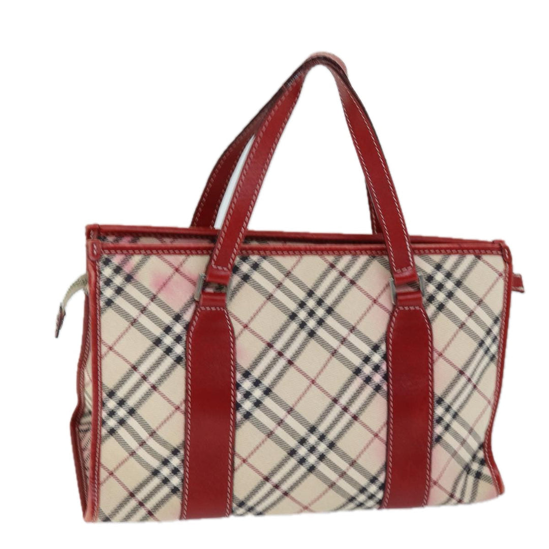 Burberry Nova Check Blue Label Hand Bag Canvas Beige Auth bs14288