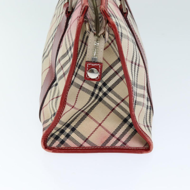 Burberry Nova Check Blue Label Hand Bag Canvas Beige Auth bs14288