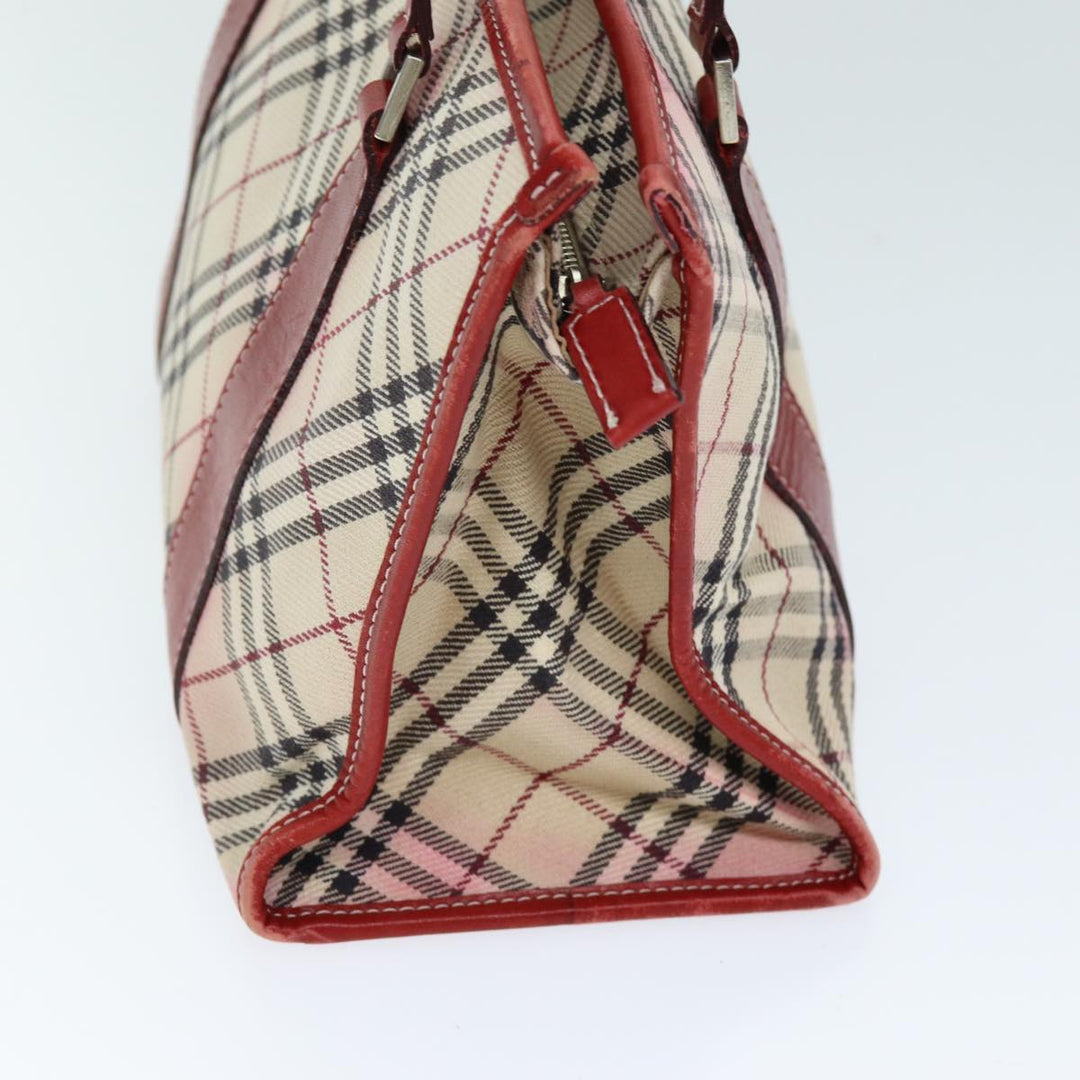 Burberry Nova Check Blue Label Hand Bag Canvas Beige Auth bs14288