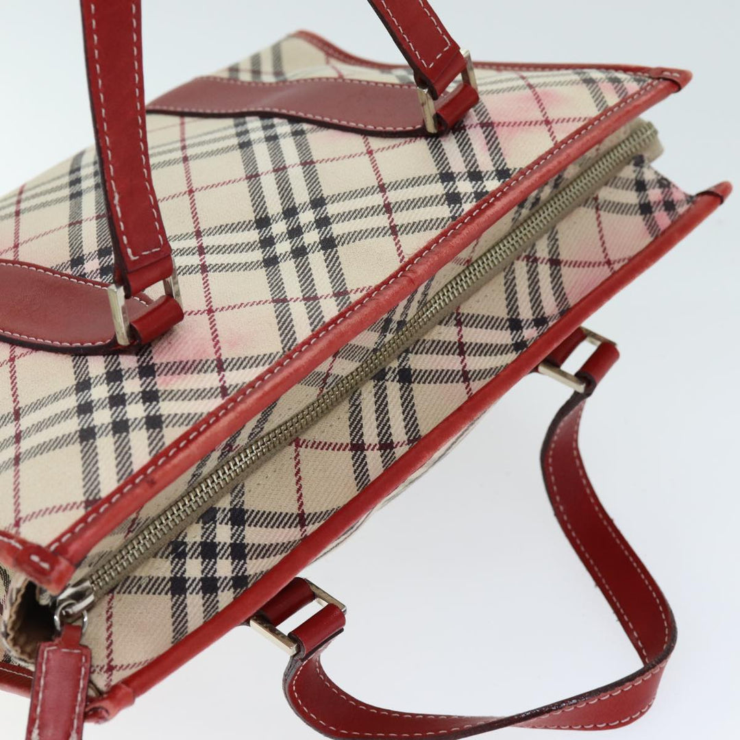 Burberry Nova Check Blue Label Hand Bag Canvas Beige Auth bs14288