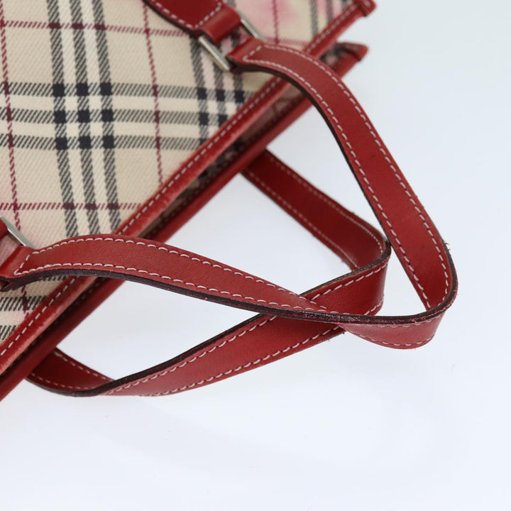 Burberry Nova Check Blue Label Hand Bag Canvas Beige Auth bs14288