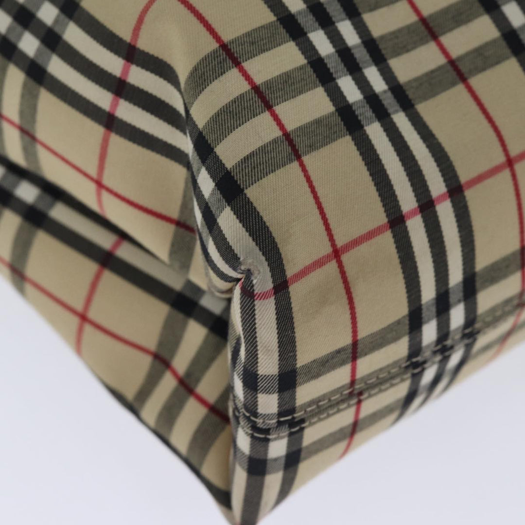 Burberry Nova Check Hand Bag Nylon Beige Auth bs14289