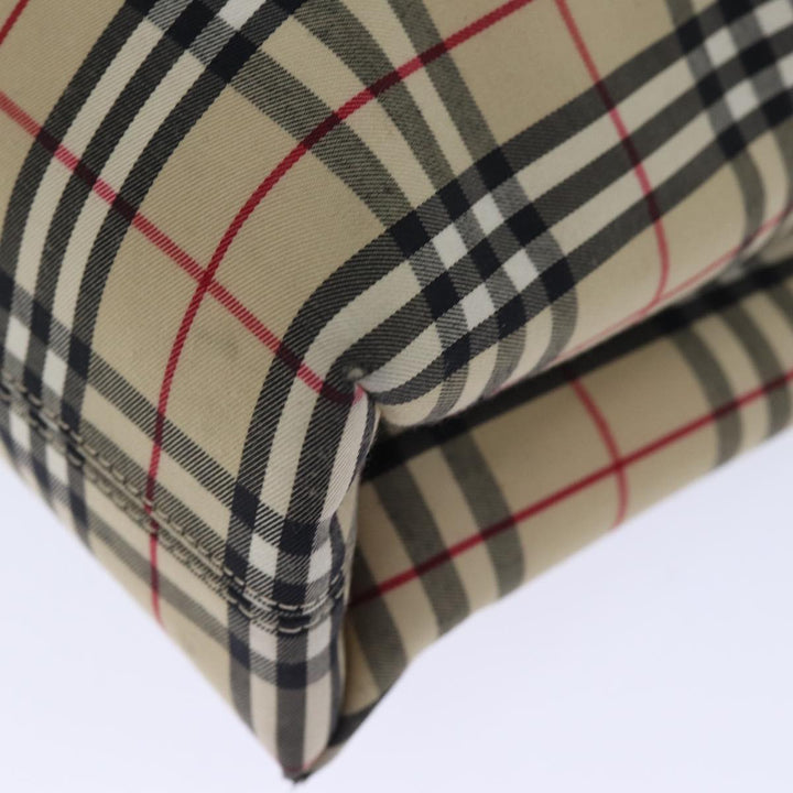 Burberry Nova Check Hand Bag Nylon Beige Auth bs14289