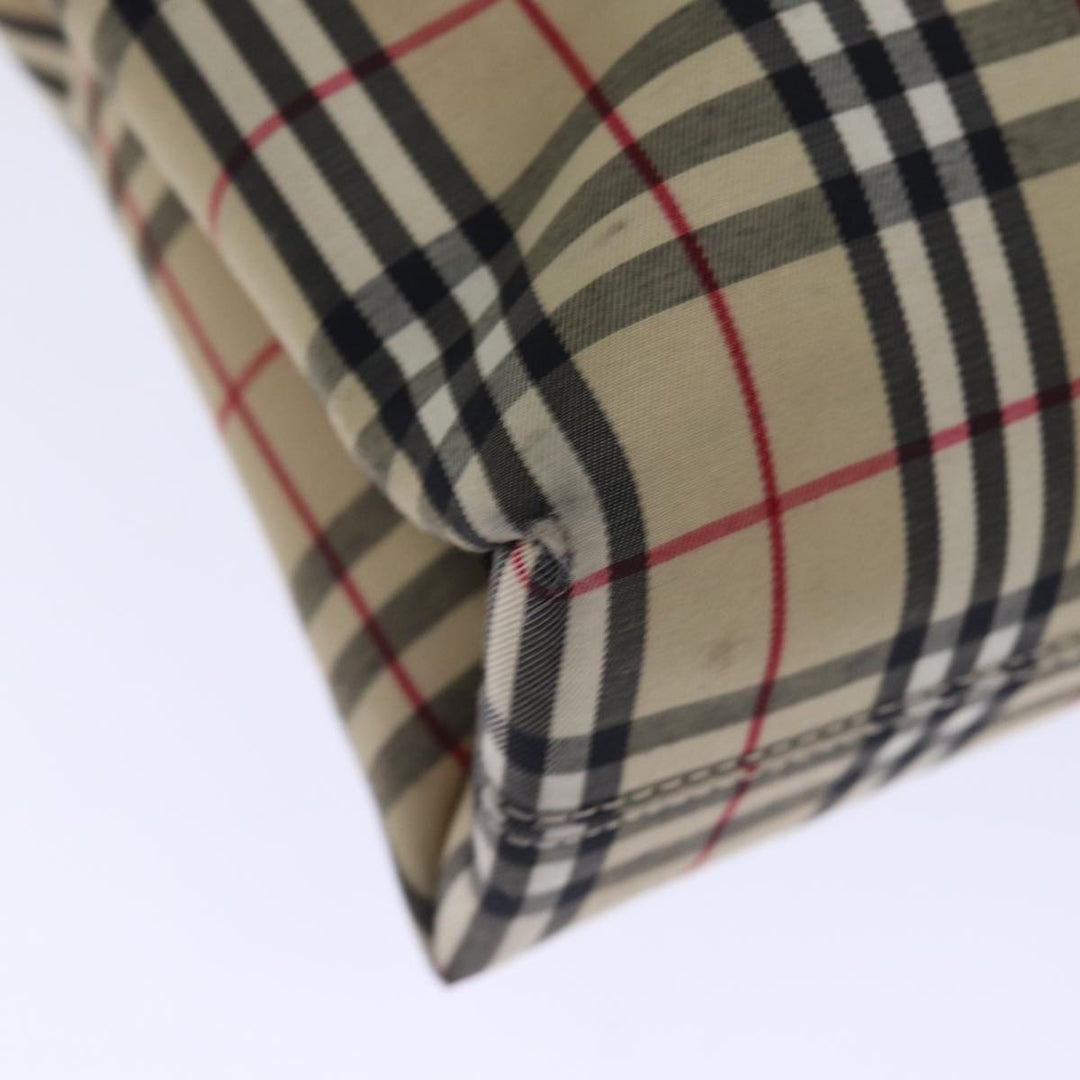 Burberry Nova Check Hand Bag Nylon Beige Auth bs14289