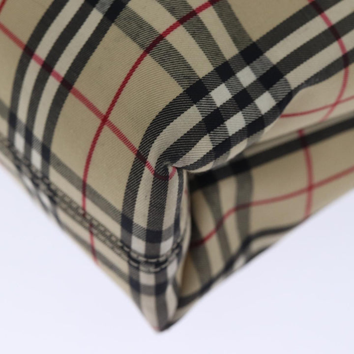 Burberry Nova Check Hand Bag Nylon Beige Auth bs14289