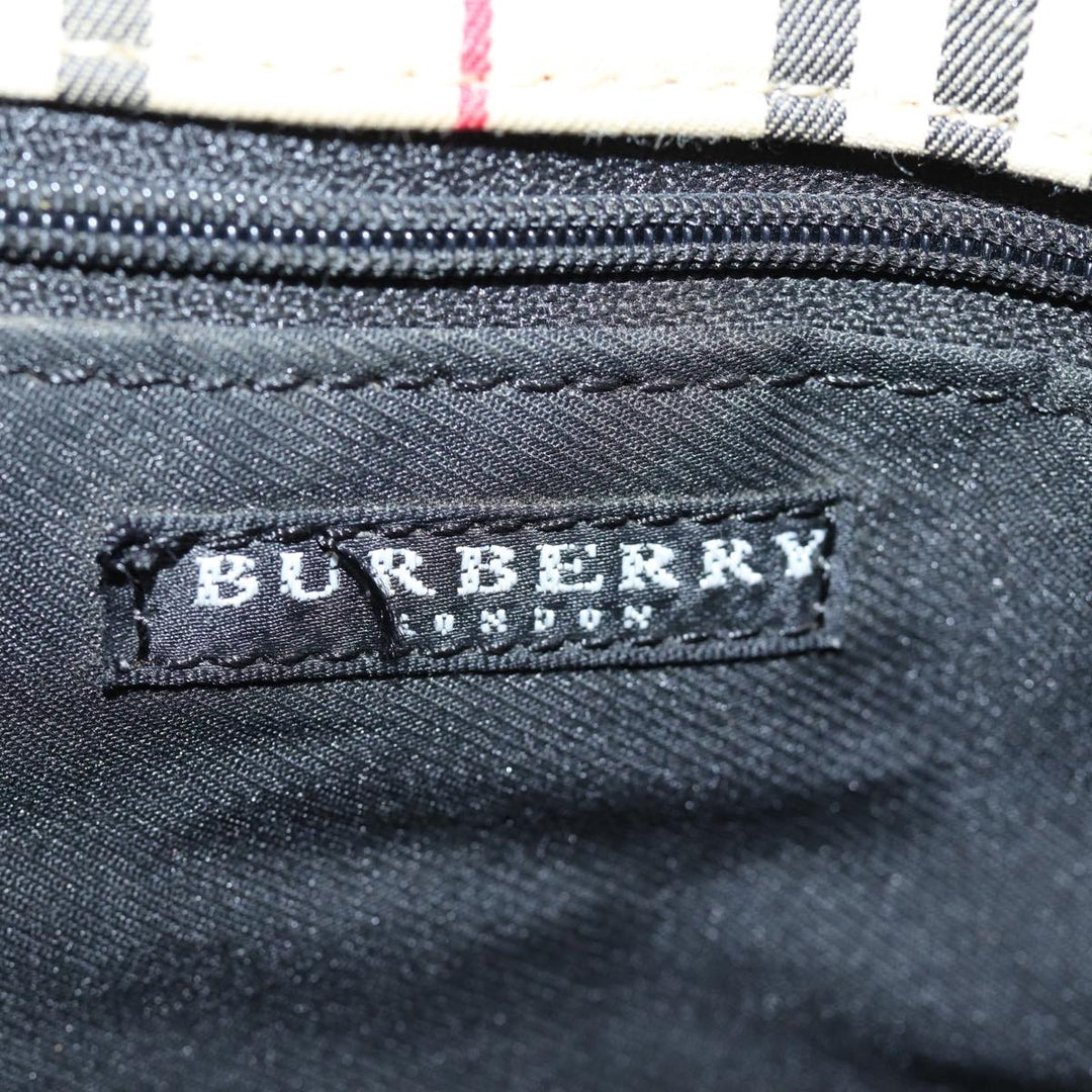 Burberry Nova Check Hand Bag Nylon Beige Auth bs14289