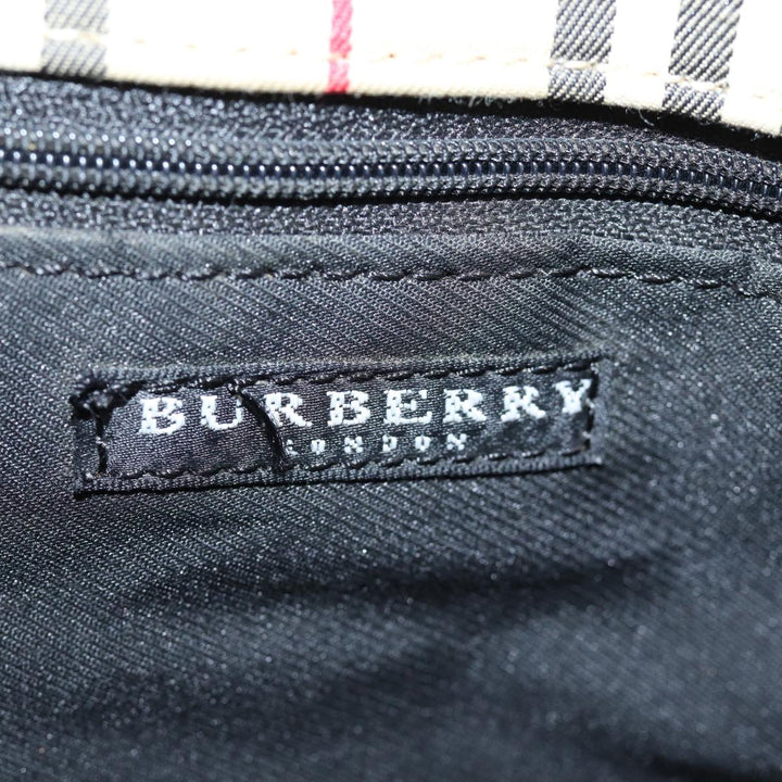 Burberry Nova Check Hand Bag Nylon Beige Auth bs14289