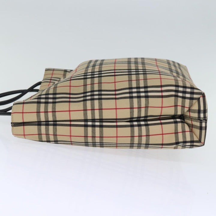 Burberry Nova Check Hand Bag Nylon Beige Auth bs14289
