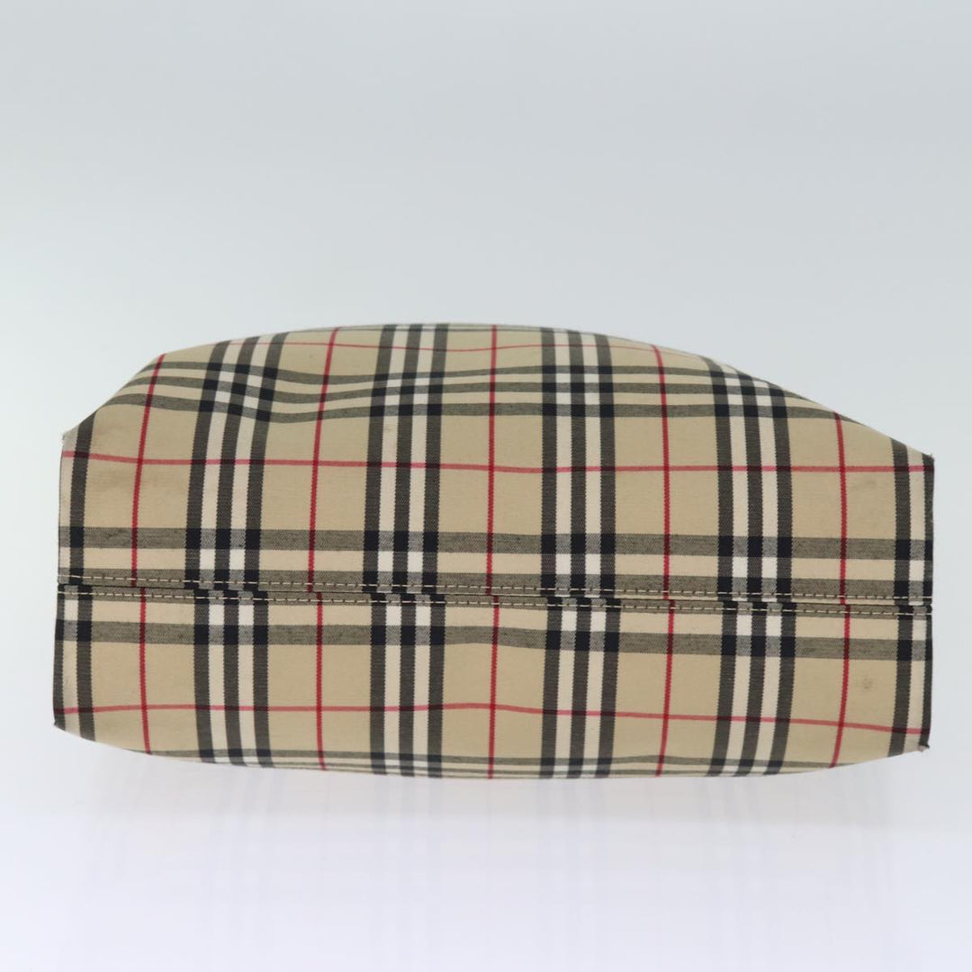 Burberry Nova Check Hand Bag Nylon Beige Auth bs14289