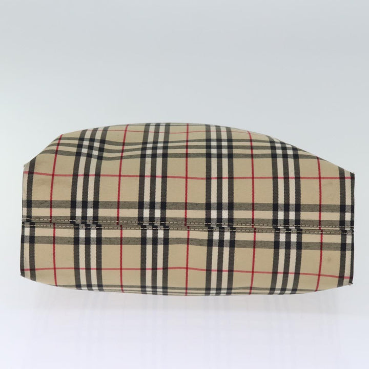 Burberry Nova Check Hand Bag Nylon Beige Auth bs14289