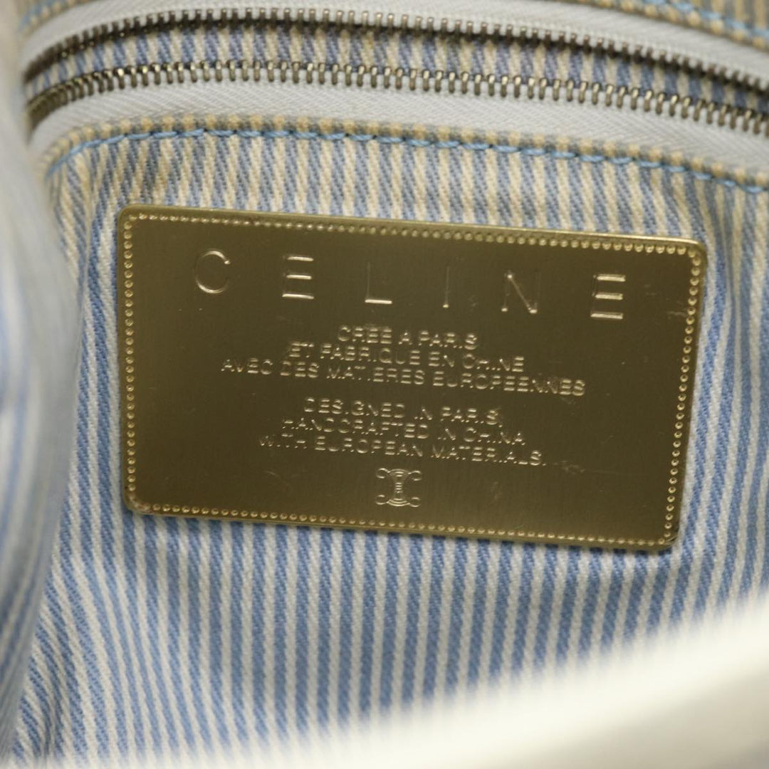 Celine C Macadam Canvas Shoulder Bag Blue Auth bs14297