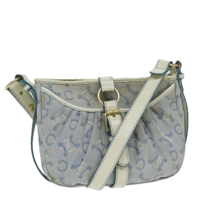 Celine C Macadam Canvas Shoulder Bag Blue Auth bs14297