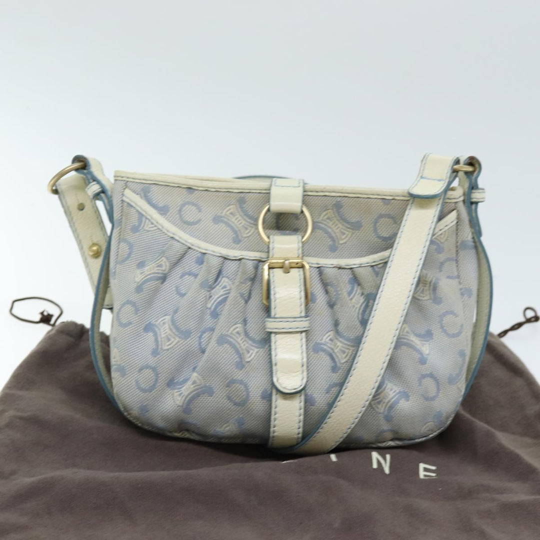 Celine C Macadam Canvas Shoulder Bag Blue Auth bs14297