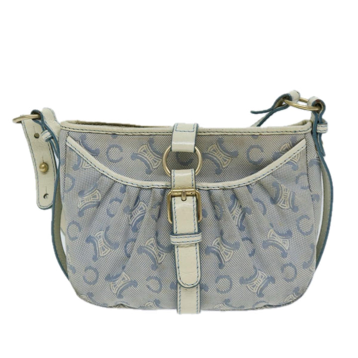 Celine C Macadam Canvas Shoulder Bag Blue Auth bs14297