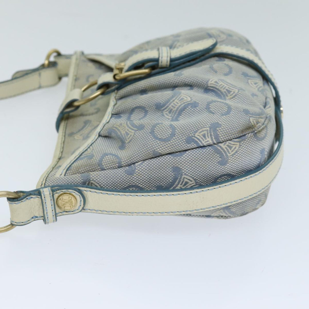 Celine C Macadam Canvas Shoulder Bag Blue Auth bs14297