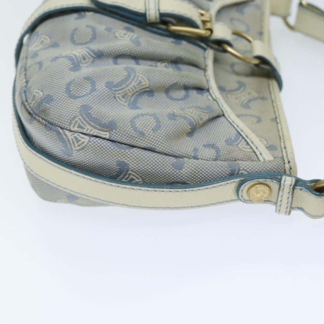 Celine C Macadam Canvas Shoulder Bag Blue Auth bs14297