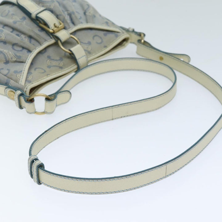 Celine C Macadam Canvas Shoulder Bag Blue Auth bs14297