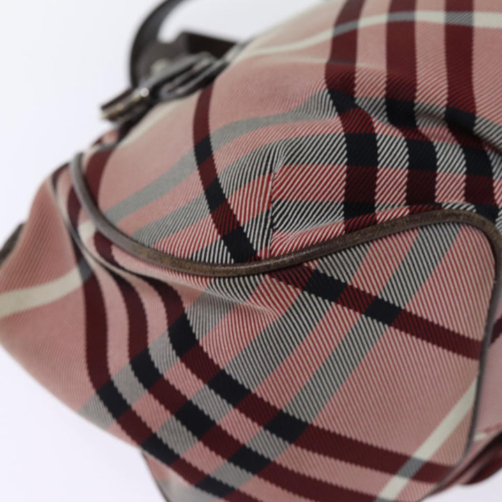 Top Quality Burberry Nova Check Blue Label Hand Bag Canvas Pink Auth bs14318