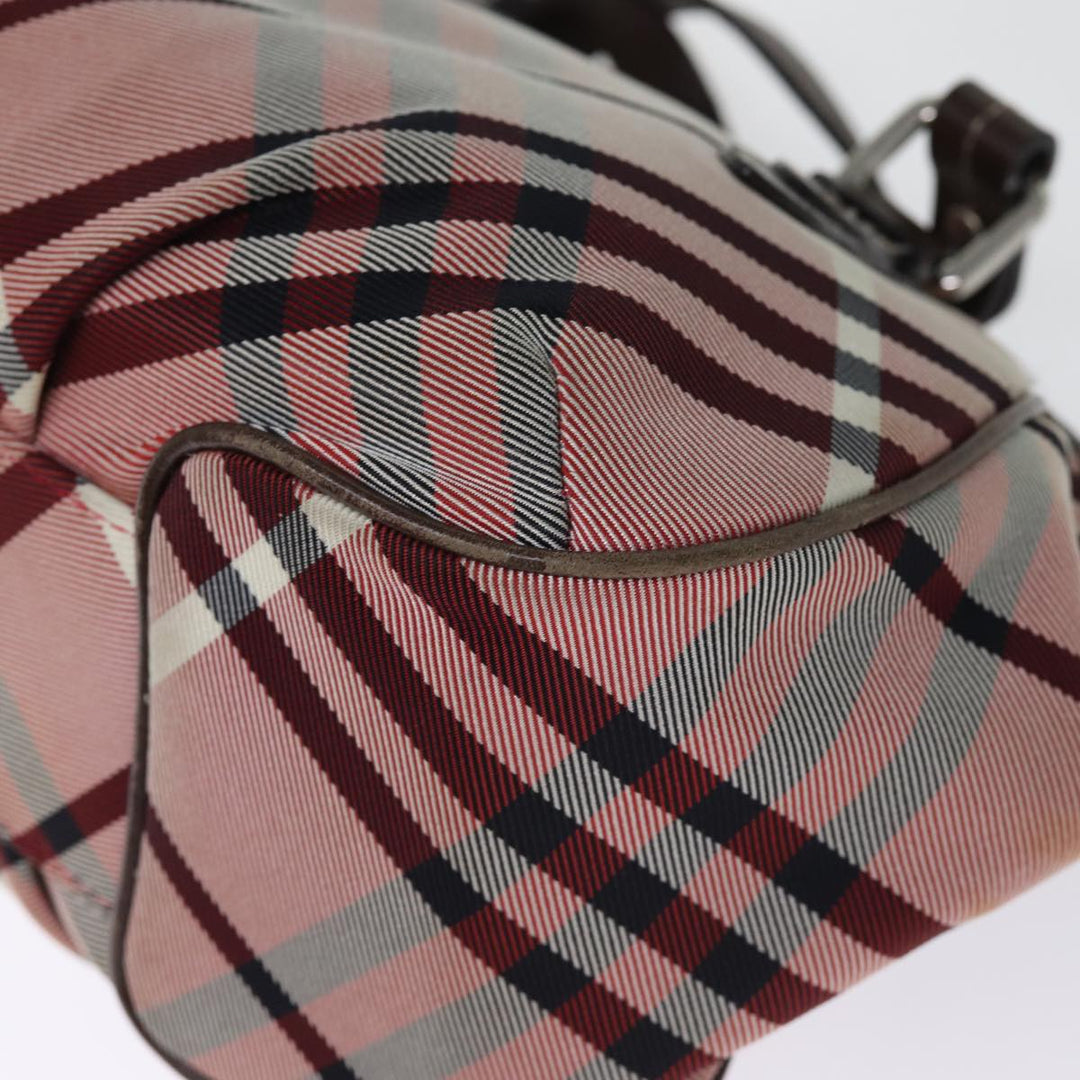 Top Quality Burberry Nova Check Blue Label Hand Bag Canvas Pink Auth bs14318