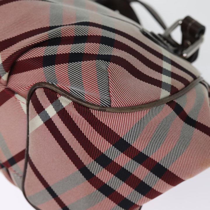 Top Quality Burberry Nova Check Blue Label Hand Bag Canvas Pink Auth bs14318