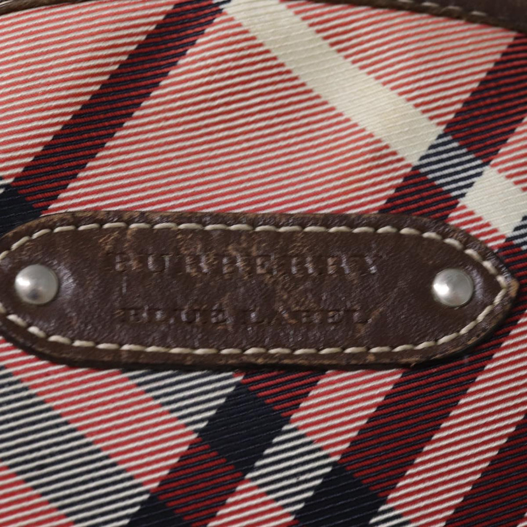 Top Quality Burberry Nova Check Blue Label Hand Bag Canvas Pink Auth bs14318