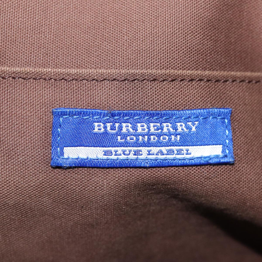 Top Quality Burberry Nova Check Blue Label Hand Bag Canvas Pink Auth bs14318