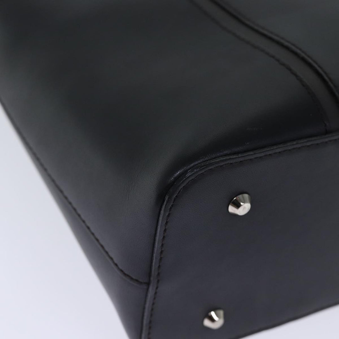 Burberry Tote Bag Leather Black Auth bs14319