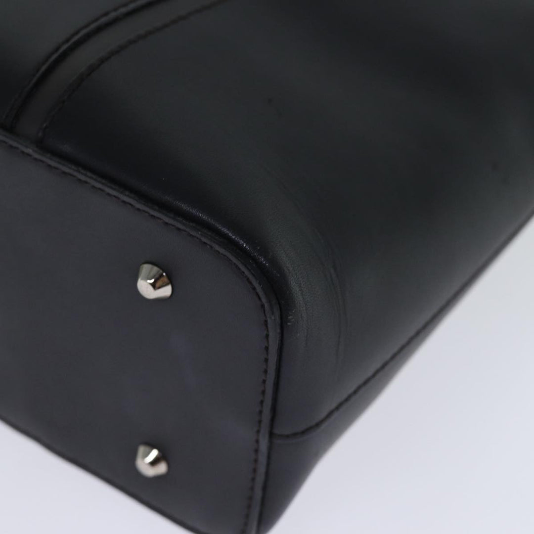 Burberry Tote Bag Leather Black Auth bs14319