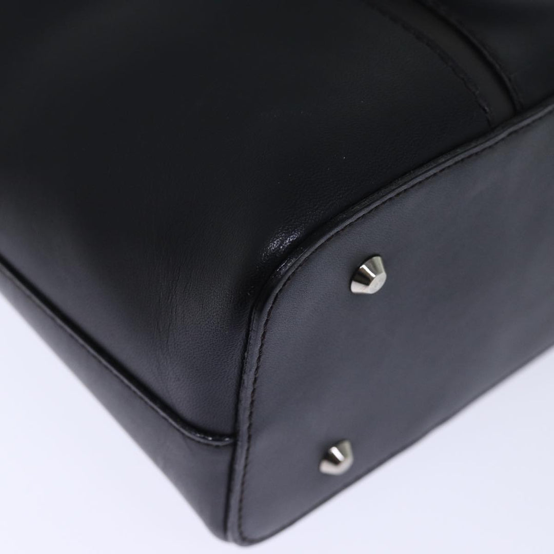 Burberry Tote Bag Leather Black Auth bs14319