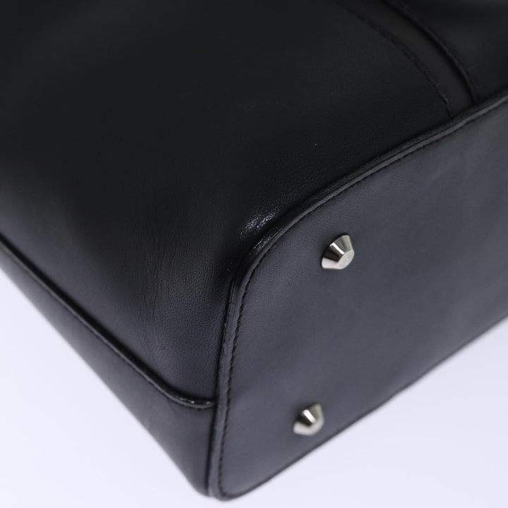 Burberry Tote Bag Leather Black Auth bs14319