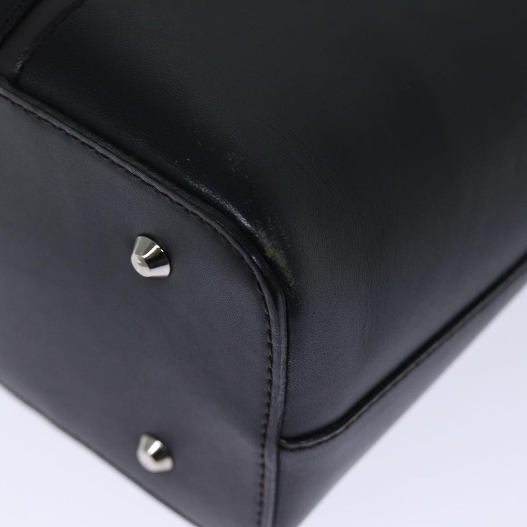 Burberry Tote Bag Leather Black Auth bs14319