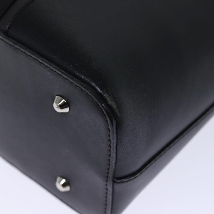 Burberry Tote Bag Leather Black Auth bs14319