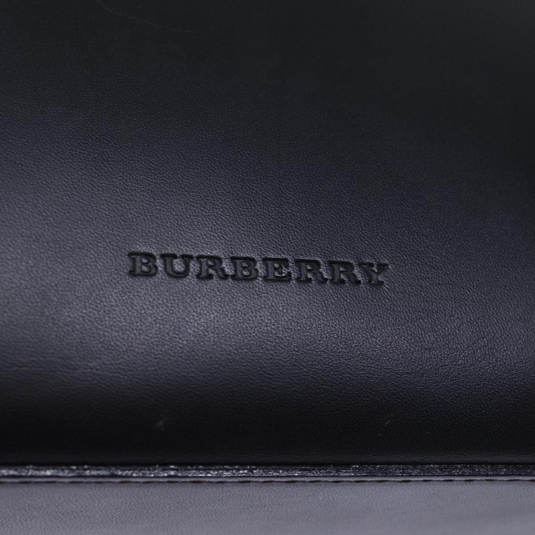 Burberry Tote Bag Leather Black Auth bs14319