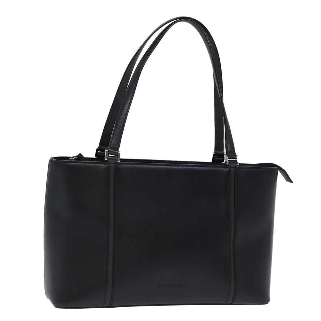 Burberry Tote Bag Leather Black Auth bs14319