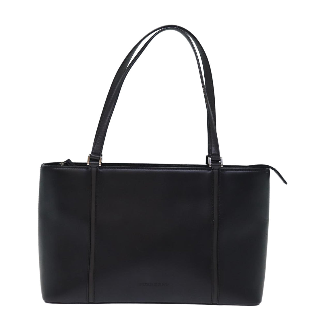 Burberry Tote Bag Leather Black Auth bs14319