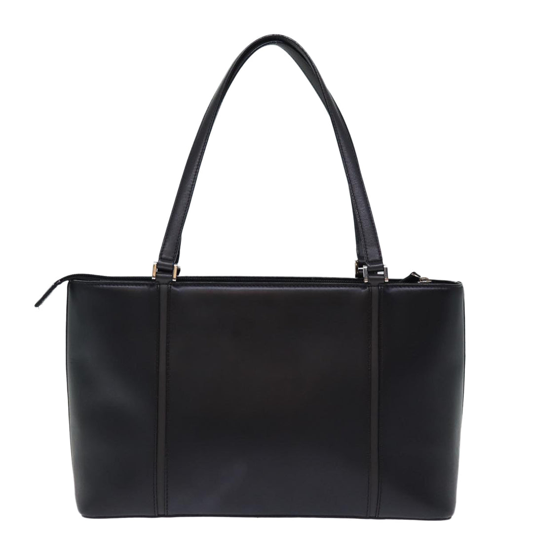 Burberry Tote Bag Leather Black Auth bs14319