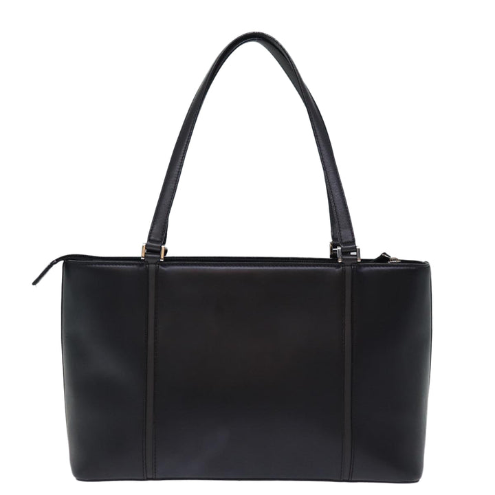 Burberry Tote Bag Leather Black Auth bs14319