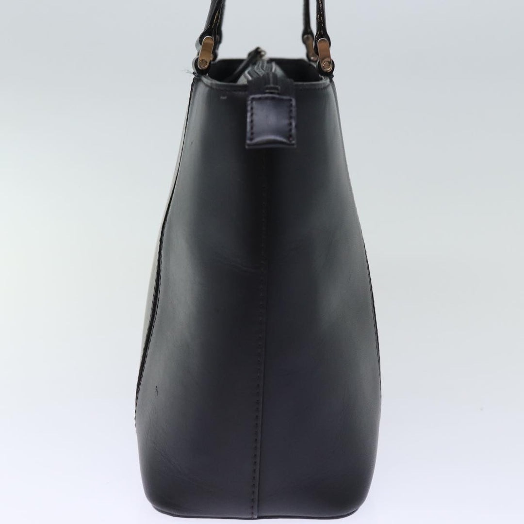 Burberry Tote Bag Leather Black Auth bs14319