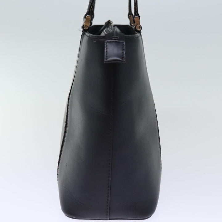 Burberry Tote Bag Leather Black Auth bs14319