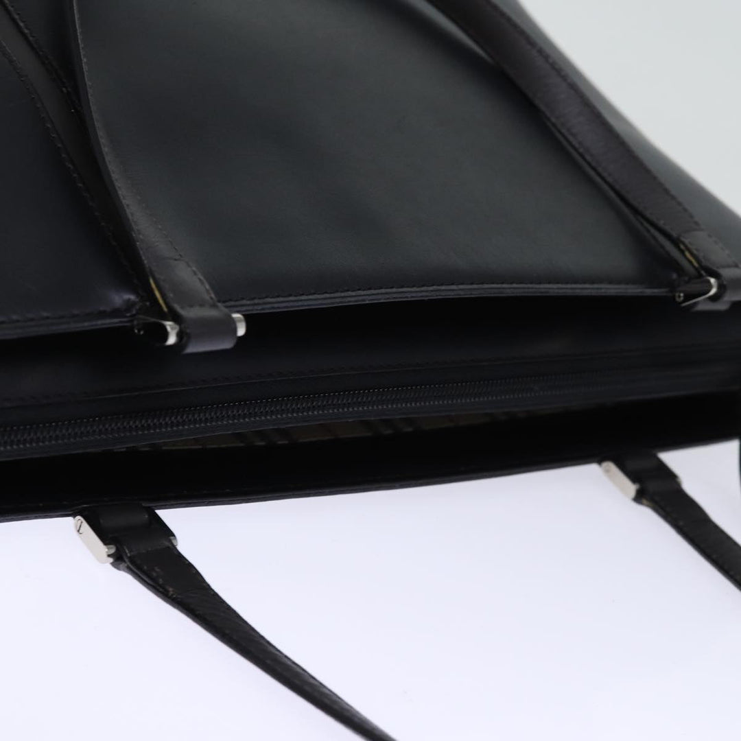 Burberry Tote Bag Leather Black Auth bs14319