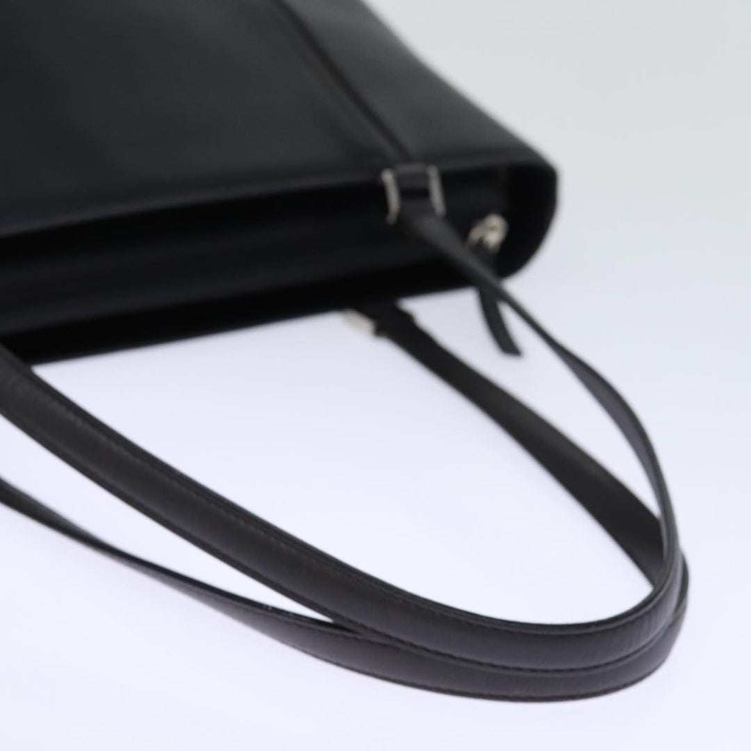 Burberry Tote Bag Leather Black Auth bs14319