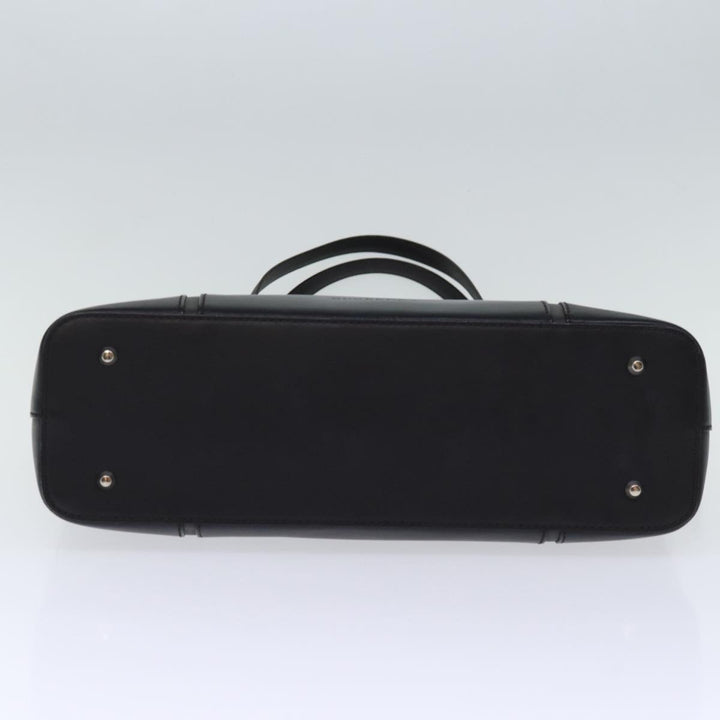 Burberry Tote Bag Leather Black Auth bs14319