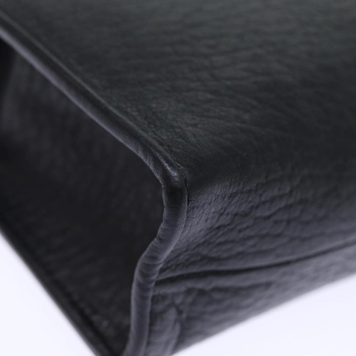 BurberrySs Clutch Bag Leather Black Auth bs14320