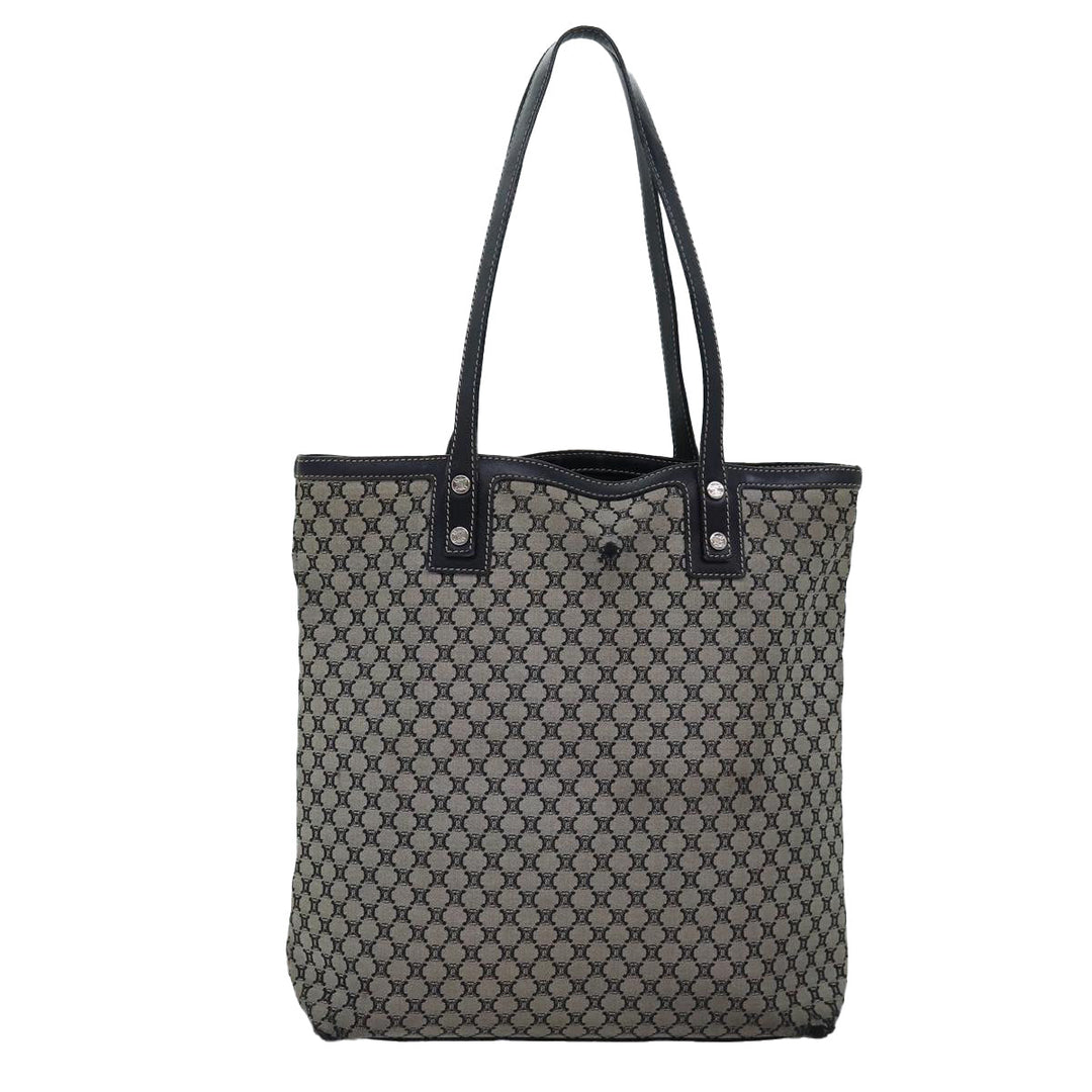 Celine Macadam Canvas Tote Bag Gray Auth bs14323
