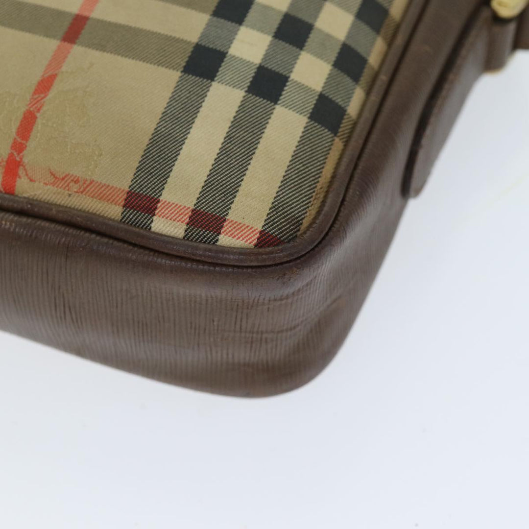 BURBERRYSs Nova Check Shoulder Bag Canvas Beige Auth bs14325