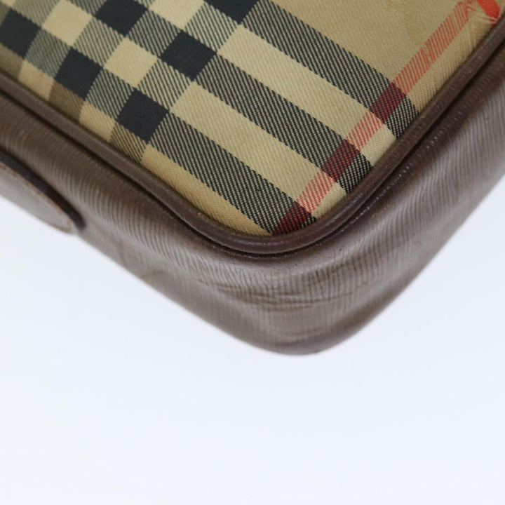 BURBERRYSs Nova Check Shoulder Bag Canvas Beige Auth bs14325