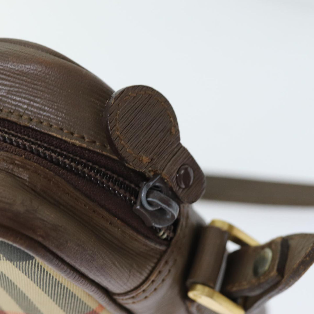 BURBERRYSs Nova Check Shoulder Bag Canvas Beige Auth bs14325