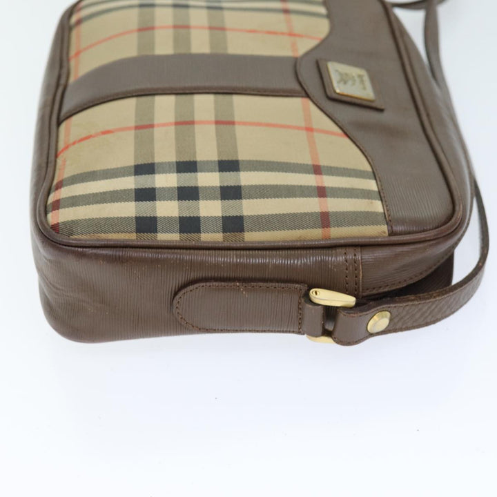 BURBERRYSs Nova Check Shoulder Bag Canvas Beige Auth bs14325