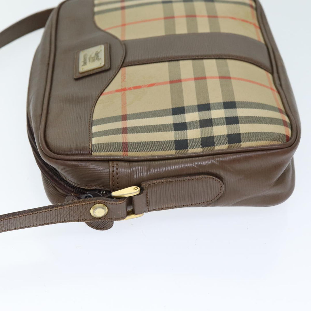 BURBERRYSs Nova Check Shoulder Bag Canvas Beige Auth bs14325