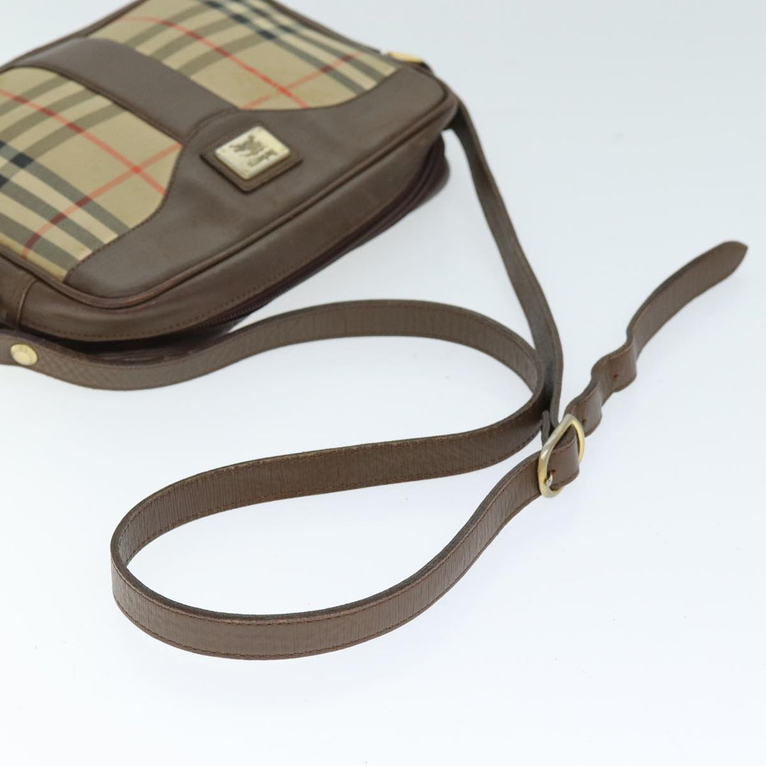 BURBERRYSs Nova Check Shoulder Bag Canvas Beige Auth bs14325